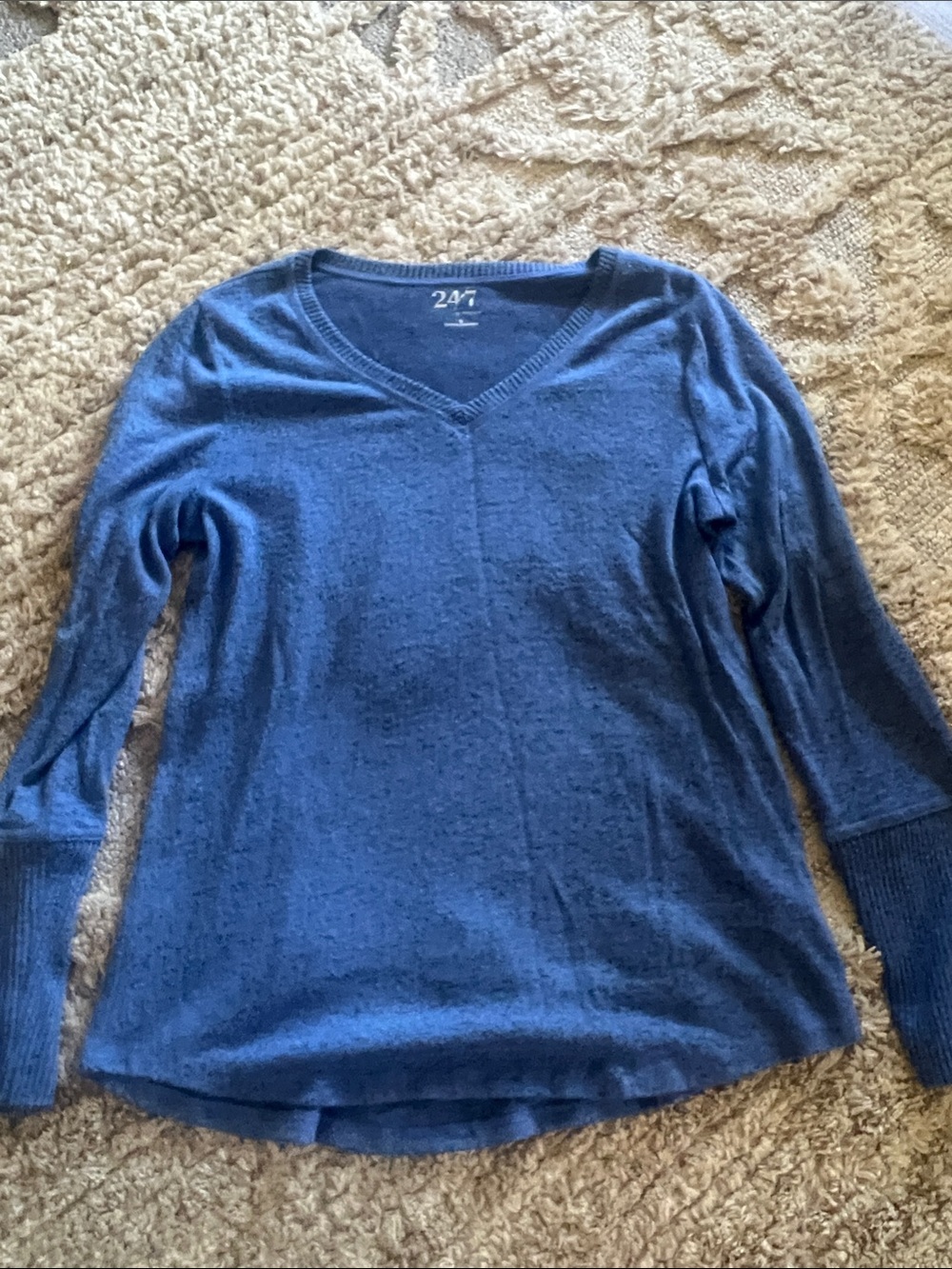 Women's Blue V-Neck Sweater